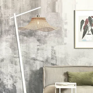 Ibiza vloerlamp Ø 65 cm de GOOD&MOJO en Blanc, Naturel – photo du produit 2 sur 5