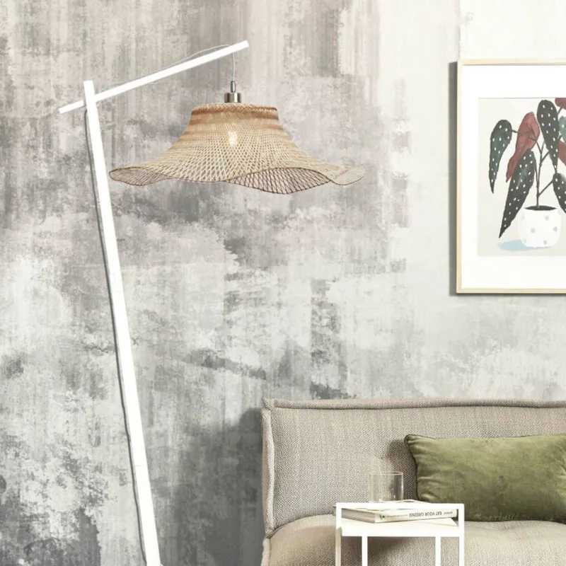 Ibiza vloerlamp Ø 65 cm de GOOD&MOJO en Blanc, Naturel – photo du produit 2 sur 5