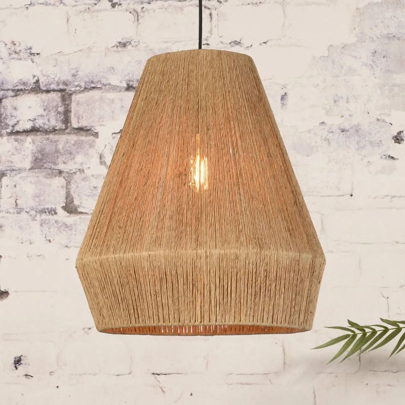 Iguazu hanglamp, kegelvormig, naturel, Ø 40 cm van GOOD&MOJO in Naturel, Zwart – productfoto 1 van 5