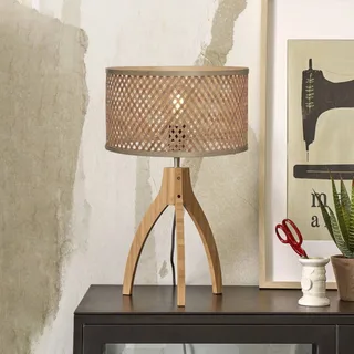 Java-tafellamp, driepoot, naturel by GOOD&MOJO in Natural – product photo 1 of 5