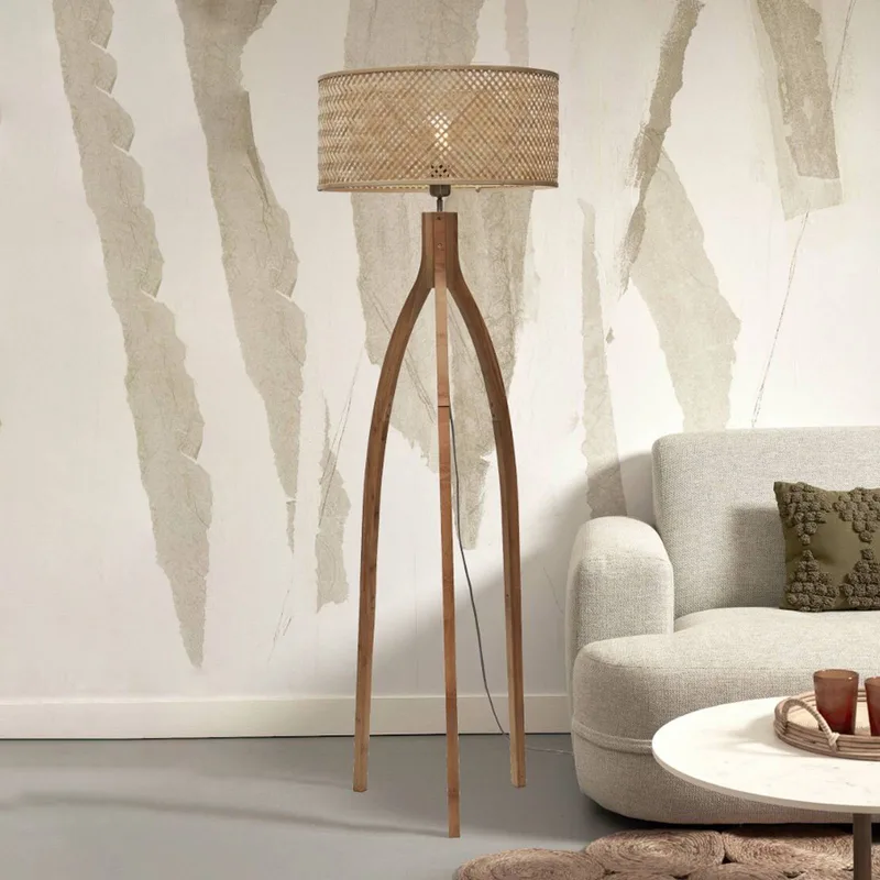 Java vloerlamp met drie poten, naturel by GOOD&MOJO in Natural – product photo 2 of 5