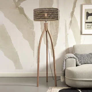 Java vloerlamp met drie poten, naturel/zwart by GOOD&MOJO in Natural, Black – product photo 1 of 5