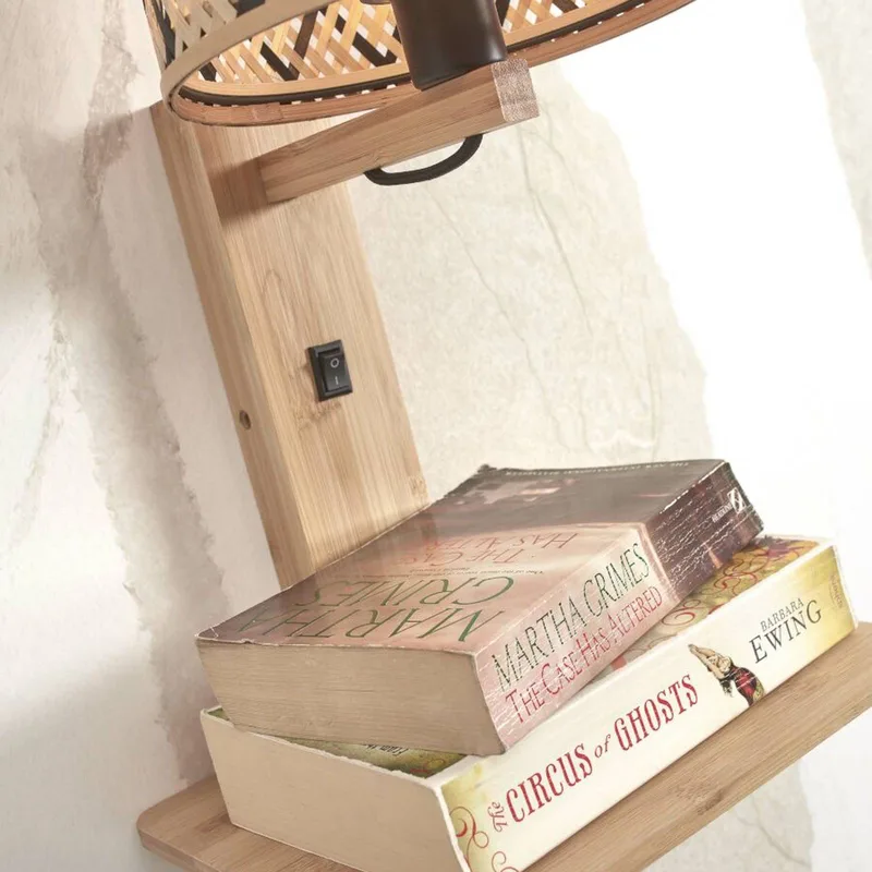 Java wandlamp, opbergplank, naturel/zwart by GOOD&MOJO in Natural, Black – product photo 5 of 5