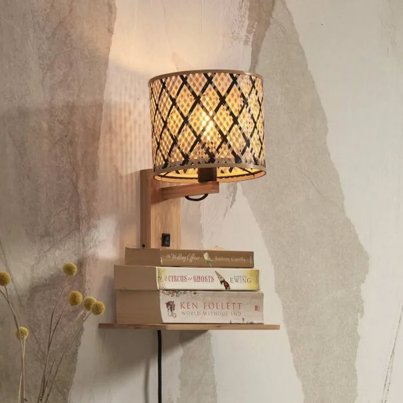 Java wandlamp, opbergplank, naturel/zwart by GOOD&MOJO in Natural, Black – product photo 1 of 5