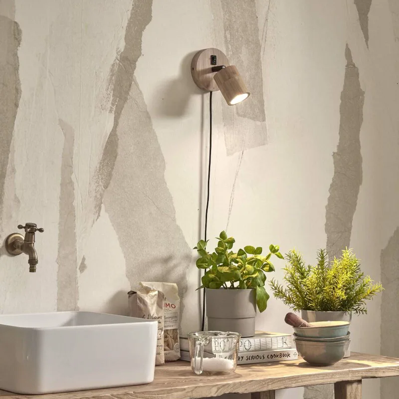 Java wandlamp, stekker, 1-lamp, naturel by GOOD&MOJO in Natural – product photo 2 of 4