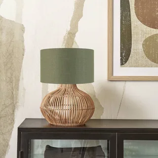 Kalahari tafellamp 32 cm groen by GOOD&MOJO in Licht hout, Green – product photo 2 of 4