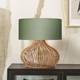 Kalahari-tafellamp 47 cm groen de GOOD&MOJO en Licht hout, Vert – photo du produit 1 sur 3