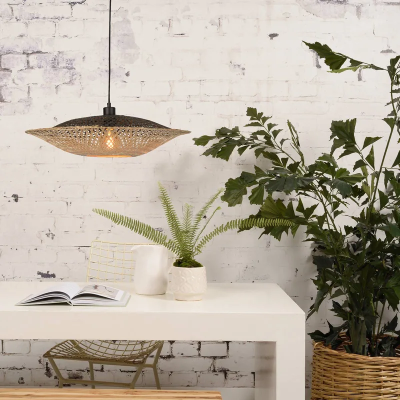 Kalimantan hanglamp horizontaal Ø44 cm by GOOD&MOJO in Natural, Black – product photo 2 of 5