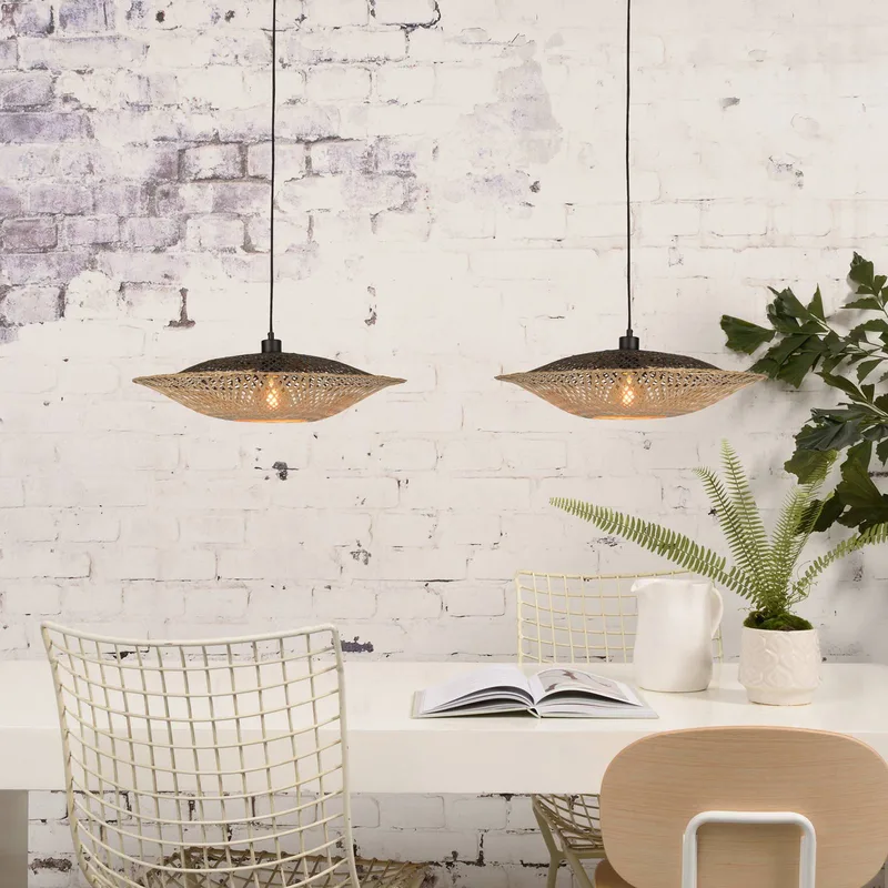 Kalimantan hanglamp horizontaal Ø44 cm by GOOD&MOJO in Natural, Black – product photo 4 of 5