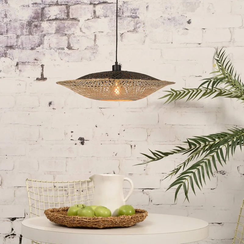 Kalimantan hanglamp horizontaal Ø44 cm by GOOD&MOJO in Natural, Black – product photo 3 of 5
