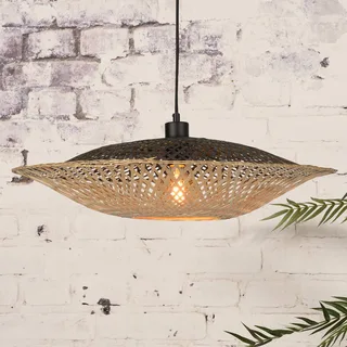 Kalimantan hanglamp horizontaal Ø60 cm van GOOD&MOJO in Naturel, Zwart – productfoto 1 van 5