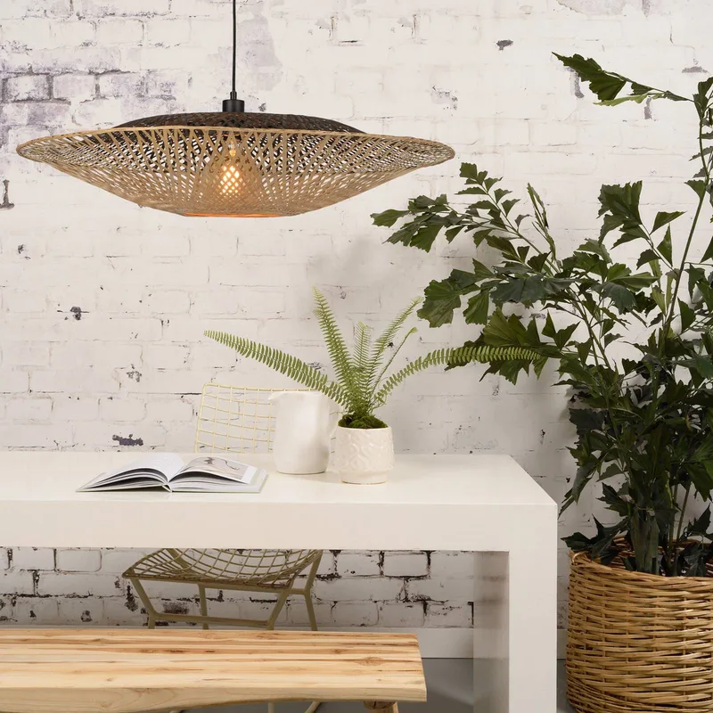 Kalimantan hanglamp horizontaal Ø87 cm by GOOD&MOJO in Natural, Black – product photo 2 of 5