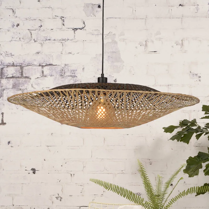 Kalimantan hanglamp horizontaal Ø87 cm by GOOD&MOJO in Natural, Black – product photo 1 of 5