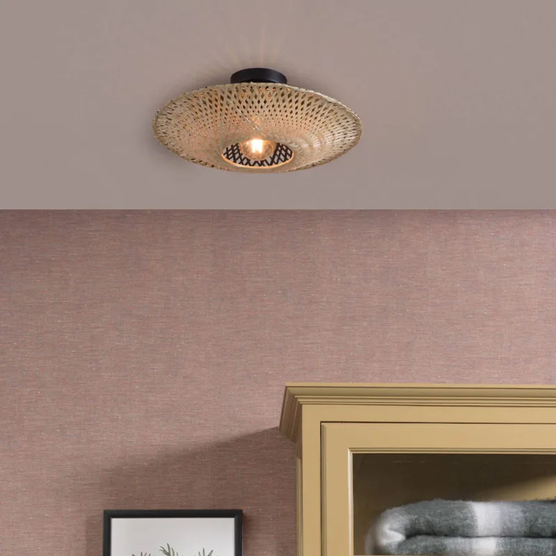 Kalimantan plafondlamp naturel, Ø 44 cm van GOOD&MOJO in Naturel – productfoto 1 van 5