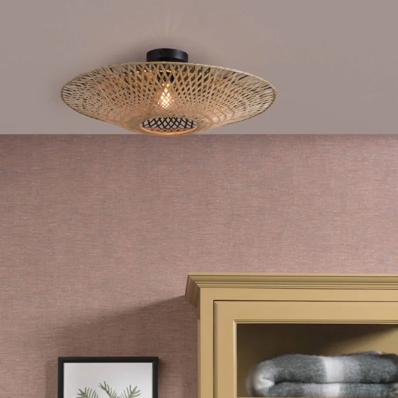 Kalimantan plafondlamp naturel, Ø 60 cm van GOOD&MOJO in Naturel – productfoto 1 van 5