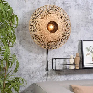Kalimantan Wand, naturel/zwart, Ø 60 cm de GOOD&MOJO en Naturel – photo du produit 2 sur 5
