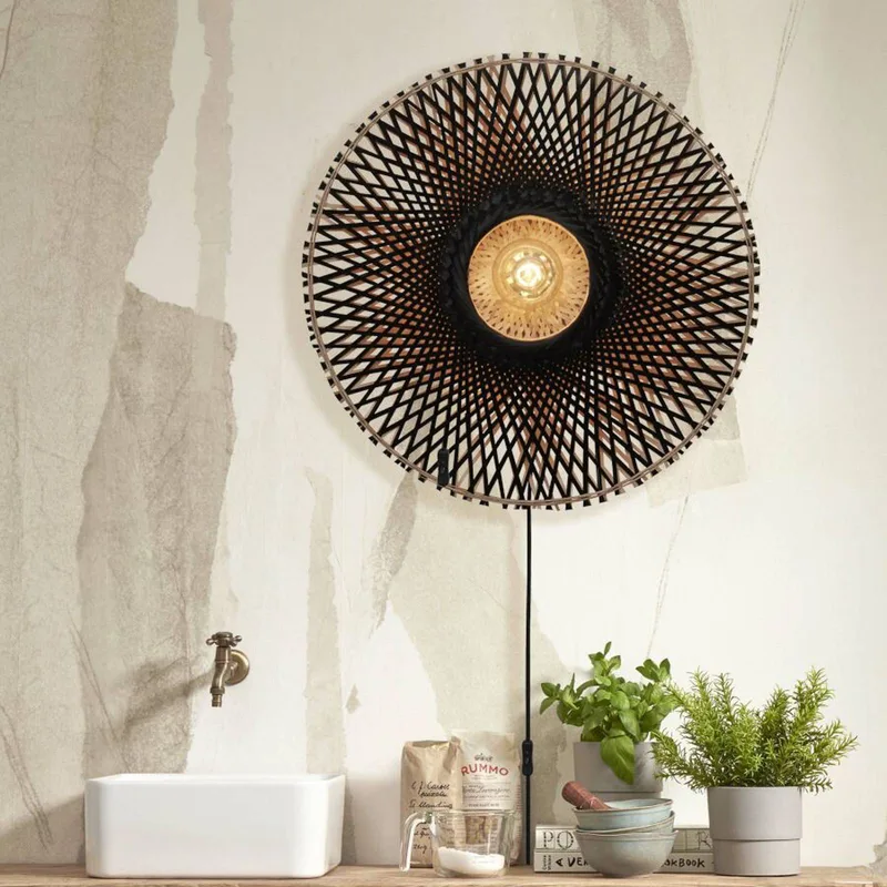 Kalimantan wand, zwart/naturel, Ø 60 cm de GOOD&MOJO en Noir – photo du produit 3 sur 5