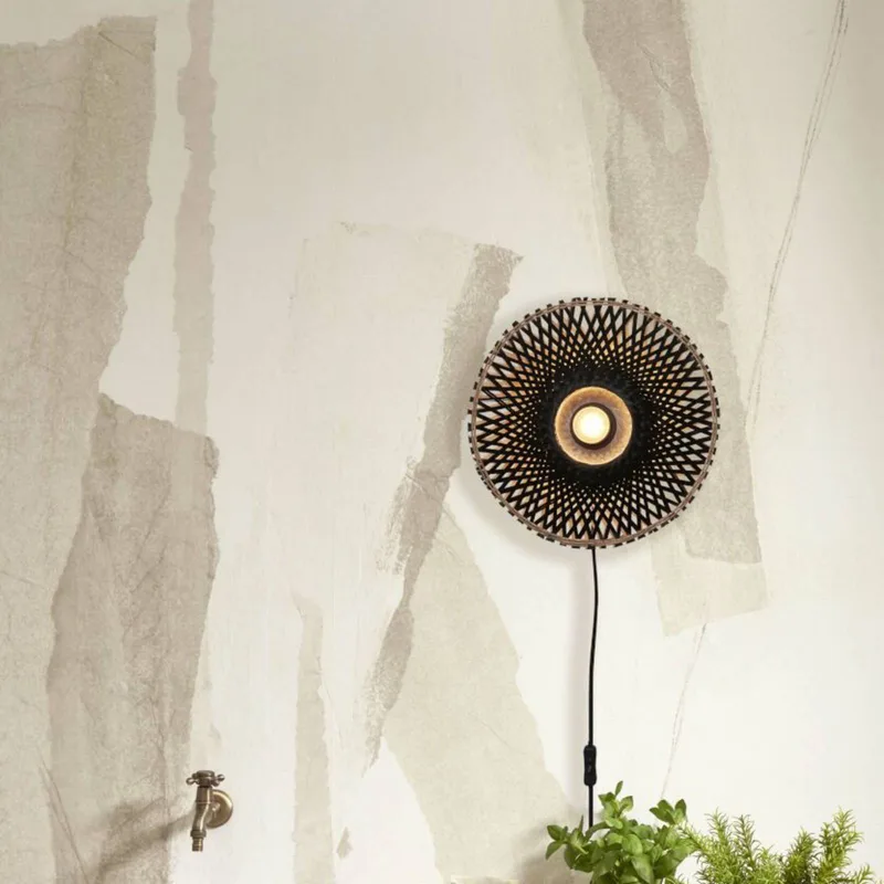 Kalimantan wandlamp Ø 30 cm de GOOD&MOJO en Noir – photo du produit 1 sur 5