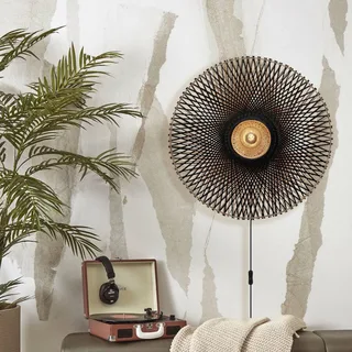 Kalimantan wandlamp, zwart/naturel, Ø 87 cm de GOOD&MOJO en Noir – photo du produit 3 sur 5