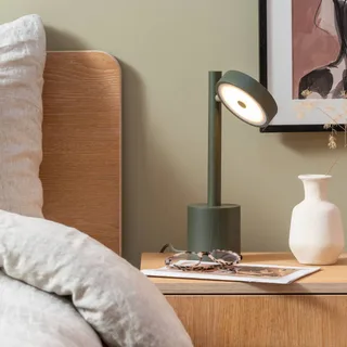 LED tafellamp Okinawa, 35 cm, hout van GOOD&MOJO in Groen – productfoto 2 van 5