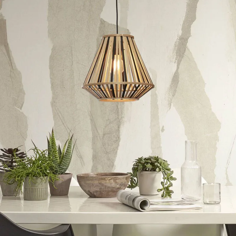 Merapi hanglamp 30x30 naturel/zwart by GOOD&MOJO in Natural, Black – product photo 2 of 5