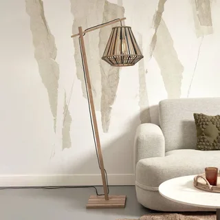 Merapi vloerlamp, naturel/zwart van GOOD&MOJO in Naturel, Zwart – productfoto 1 van 5