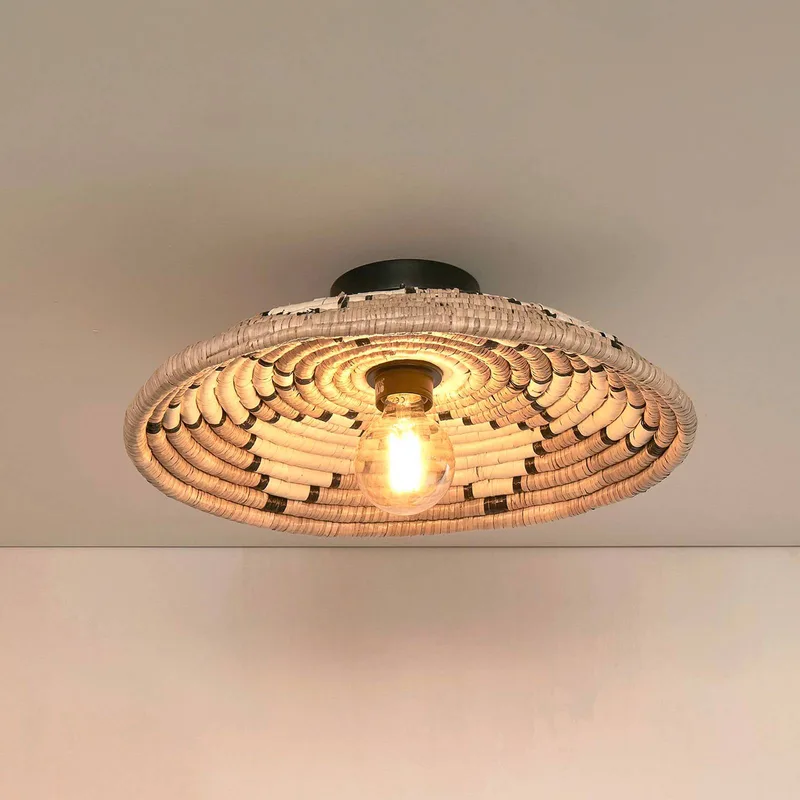 plafondlamp Andros, naturel/wit, Ø 45 cm von GOOD&MOJO in Natuurkleurig, Weiß – Produktfoto 1 von 5