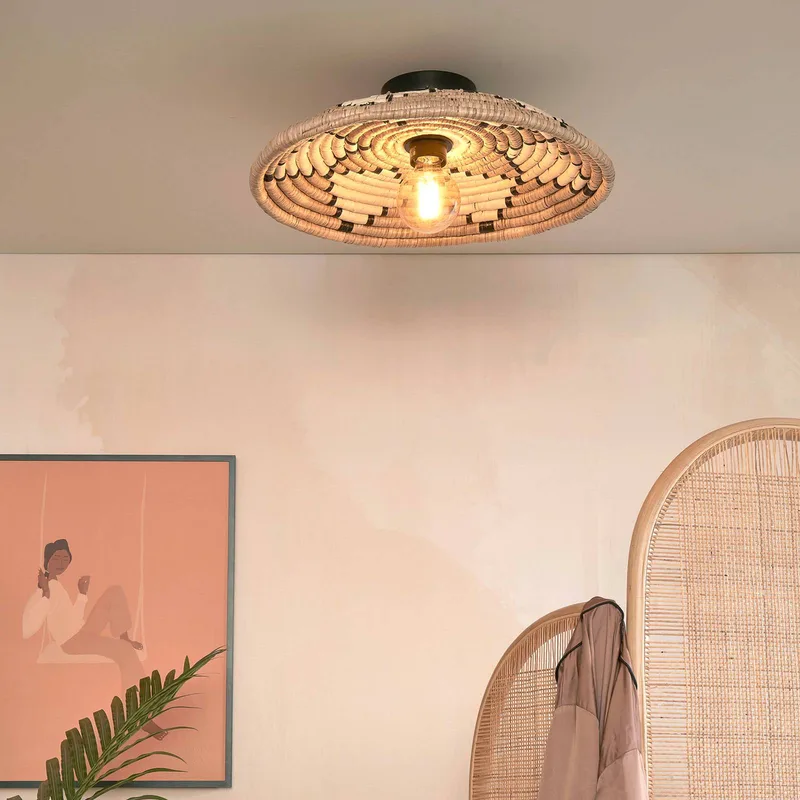 plafondlamp Andros, naturel/wit, Ø 45 cm von GOOD&MOJO in Natuurkleurig, Weiß – Produktfoto 2 von 5