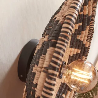 plafondlamp Andros, zwart/naturel, Ø 45 cm by GOOD&MOJO in Natuurkleurig, Black – product photo 4 of 5