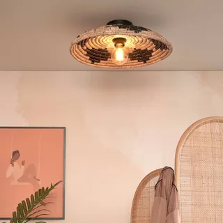 plafondlamp Andros, zwart/naturel/wit, Ø 45 cm by GOOD&MOJO in Natuurkleur, Black, White – product photo 2 of 5