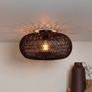 plafondlamp Arizona, rood, Ø 50 cm, bamboe, E27 by GOOD&MOJO in Bordeauxrood – product photo 1 of 5