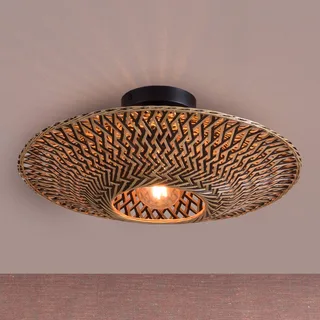 plafondlamp Bali, Ø 44 cm, zwart/naturel, bamboe von GOOD&MOJO in Natur, Schwarz – Produktfoto 1 von 5