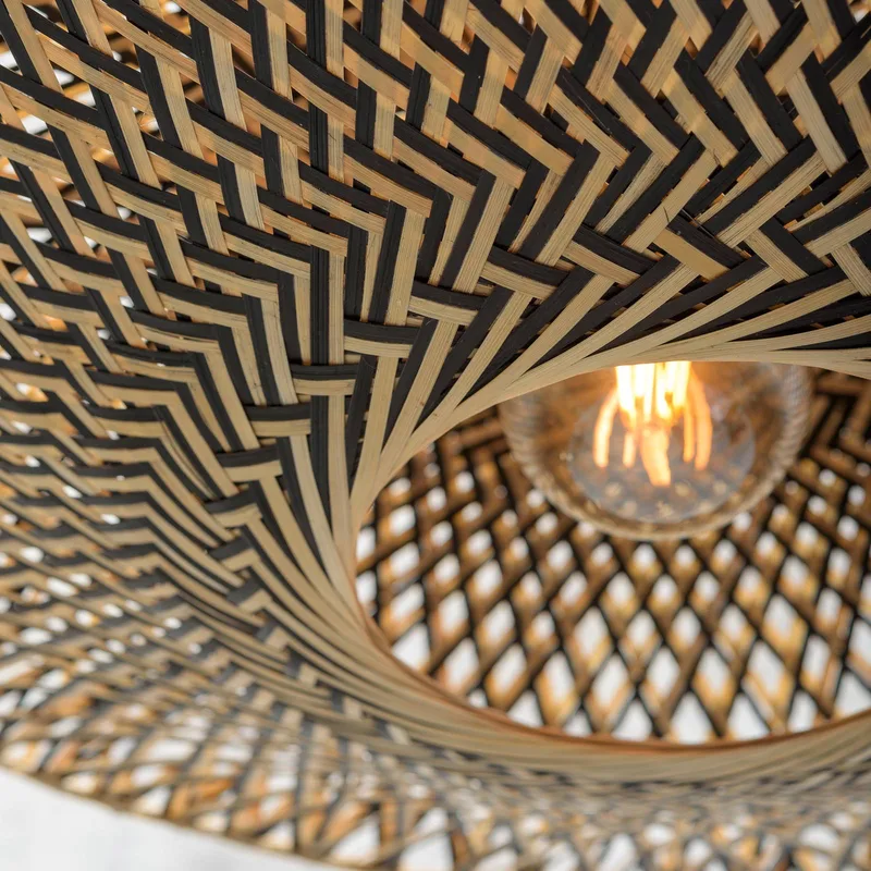 Plafondlamp Bali, Ø 87 cm, zwart/naturel, bamboe by GOOD&MOJO in Natural, Black – product photo 3 of 5