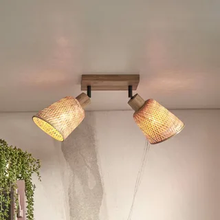 Plafondlamp Java, bamboe, naturel, 2-lamps, 24 cm von GOOD&MOJO in Natur – Produktfoto 1 von 5