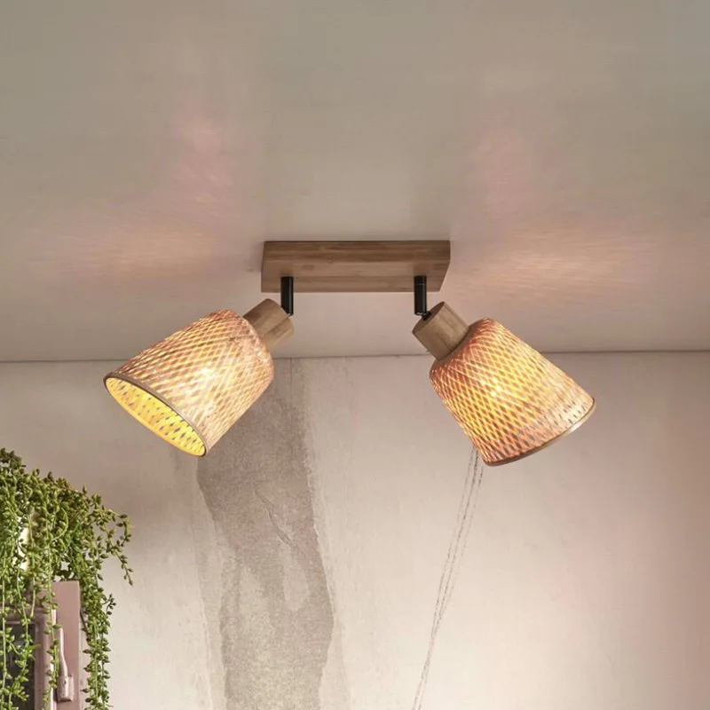 Plafondlamp Java, bamboe, naturel, 2-lamps, 24 cm von GOOD&MOJO in Natur – Produktfoto 1 von 5