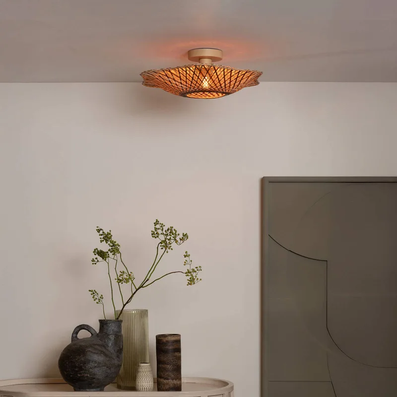 plafondlamp Madura, Ø 44 cm, bruin, bamboe, E27 von GOOD&MOJO in Natuurlijk bamboe, Braun – Produktfoto 2 von 5