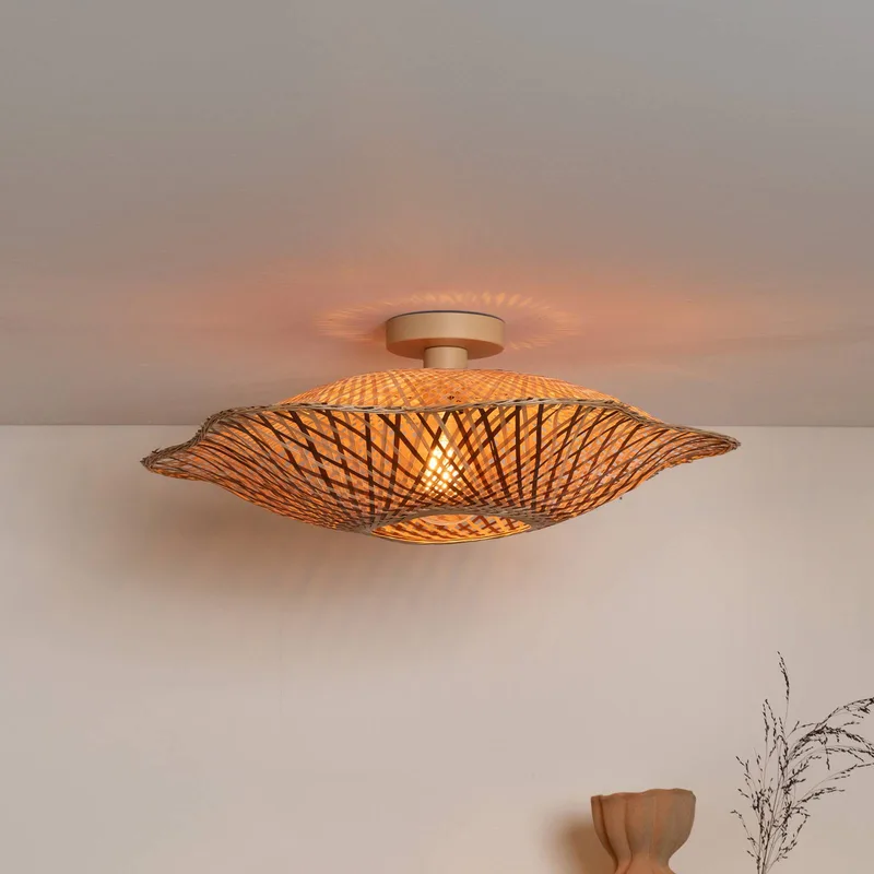 Plafondlamp Madura, Ø 60 cm, bruin, bamboe E27 van GOOD&MOJO in Natuurlijk bamboe, Bruin – productfoto 1 van 5