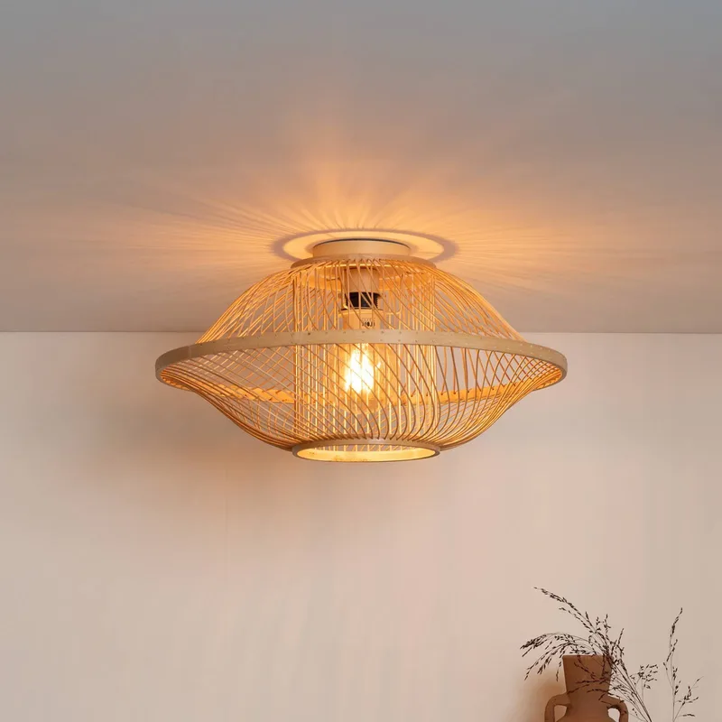 Plafondlamp Maui, naturel, Ø 50 cm, bamboe, E27 von GOOD&MOJO in Licht hout – Produktfoto 1 von 5