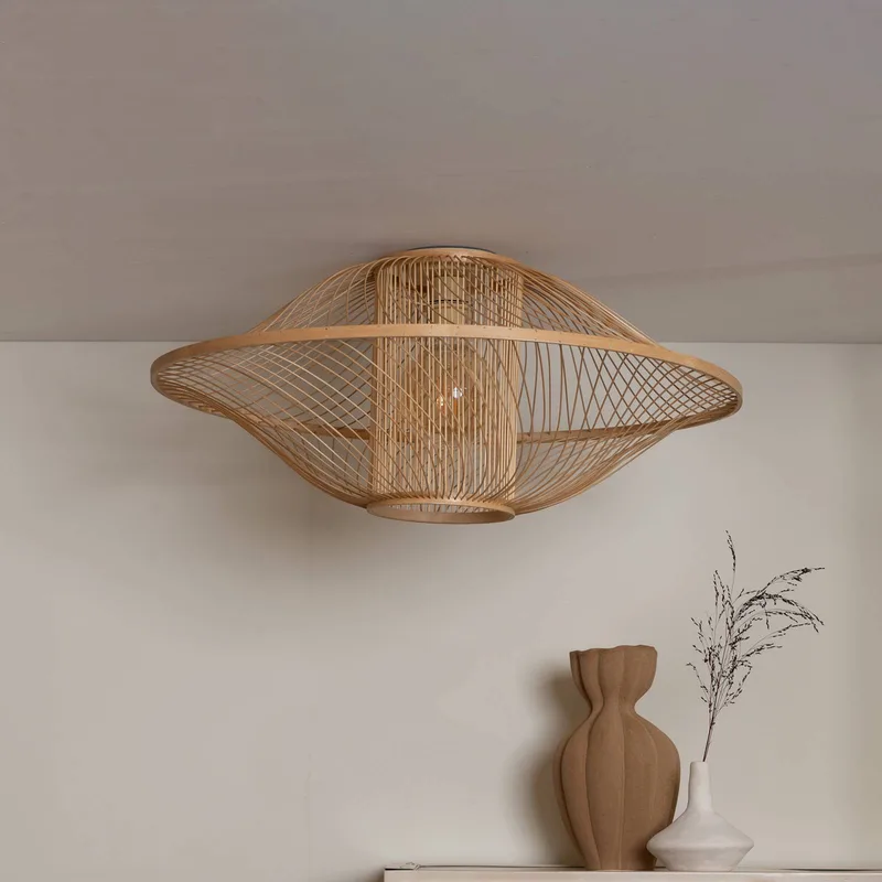 Plafondlamp Maui, naturel, Ø 70 cm, bamboe, E27 by GOOD&MOJO in Licht hout – product photo 2 of 5