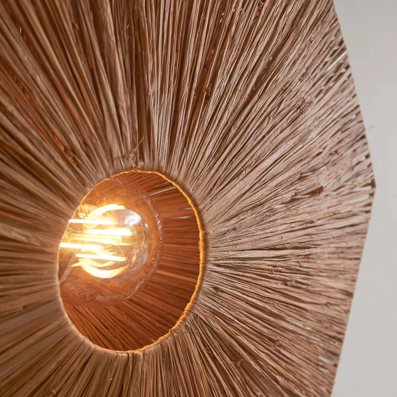 plafondlamp Panama, bruin, Ø 65 cm, raffia by GOOD&MOJO in Brown, Black – product photo 3 of 5