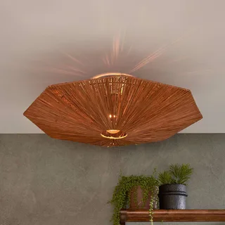 plafondlamp Panama, bruin, Ø 65 cm, raffia by GOOD&MOJO in Brown, Black – product photo 1 of 5