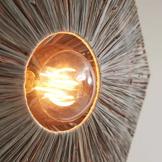 Plafondlamp Panama, donkergrijs, Ø 45 cm, raffia von GOOD&MOJO in Dunkelgrau, Schwarz – Produktfoto 4 von 5