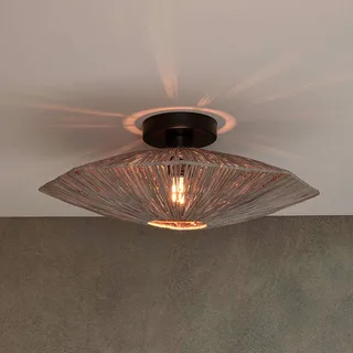 Plafondlamp Panama, donkergrijs, Ø 45 cm, raffia von GOOD&MOJO in Dunkelgrau, Schwarz – Produktfoto 1 von 5