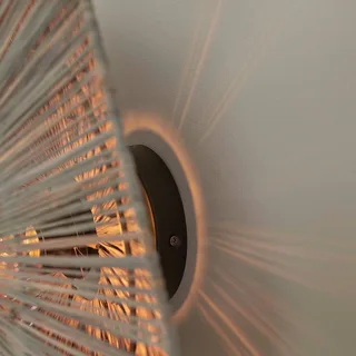 plafondlamp Panama, donkergrijs, Ø 65 cm, raffia de GOOD&MOJO en Gris foncé, Noir – photo du produit 3 sur 5