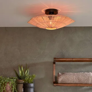 plafondlamp Panama, naturel, Ø 45 cm, raffia by GOOD&MOJO in Natural, Black – product photo 2 of 5