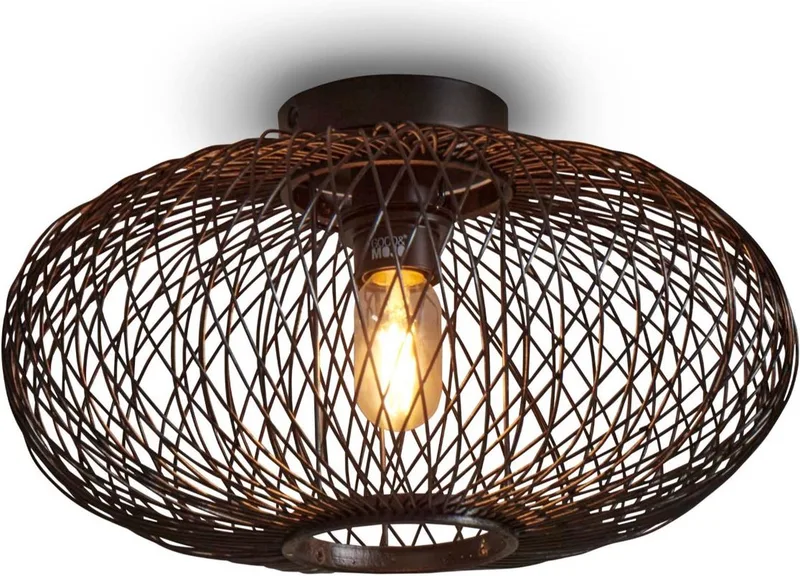 Plafonniere Cango - Bamboe - Ø40cm - Bohemian från GOOD&MOJO i Svart – produktbild