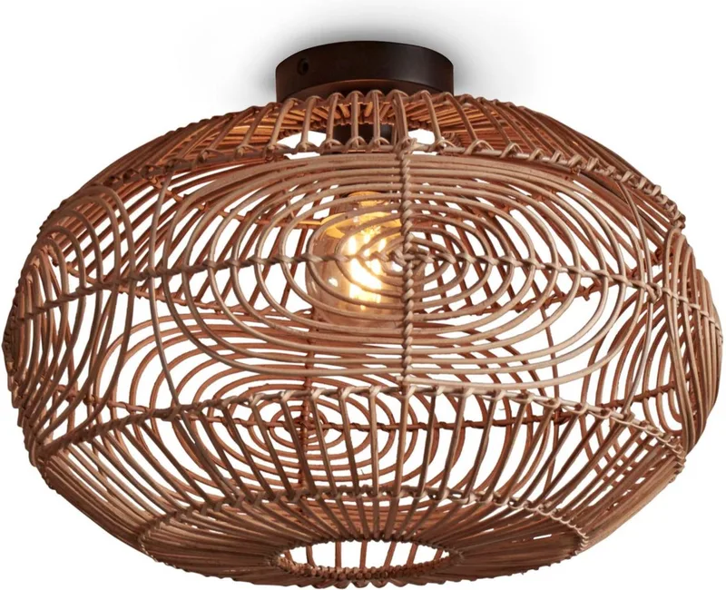 Plafonniere Madeira - Rotan - Ø48cm - Modern by GOOD&MOJO in Brown – product photo