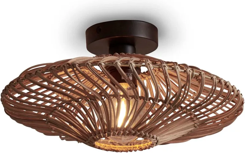 Plafonniere Zanzibar - Rotan - Ø40cm - Modern by GOOD&MOJO in Brown – product photo