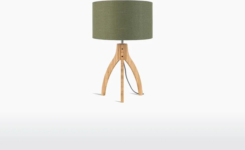 Tafellamp Annapurna - Groen/Bamboe - Ø36cm - Scandinavisch,Bohemian by GOOD&MOJO in Green – product photo