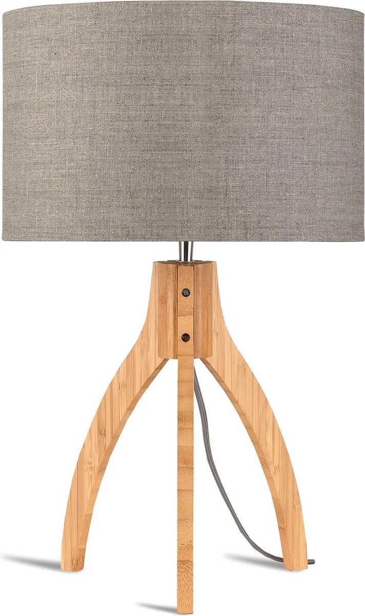 Tafellamp Annapurna - Taupe/Bamboe - Ø36cm - Scandinavisch,Bohemian by GOOD&MOJO in Taupe – product photo